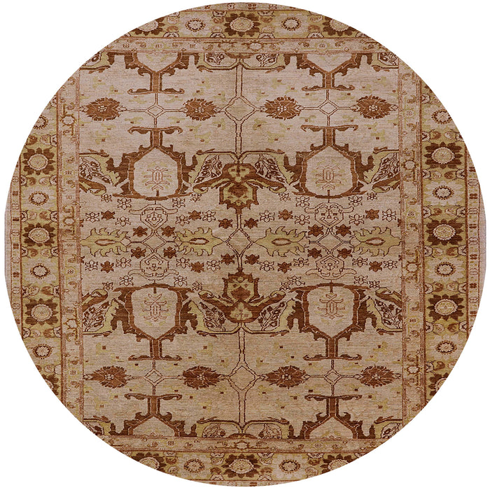 Round Machine Washable Industrial Modern Mahogany Brown Rug, wshurb3041