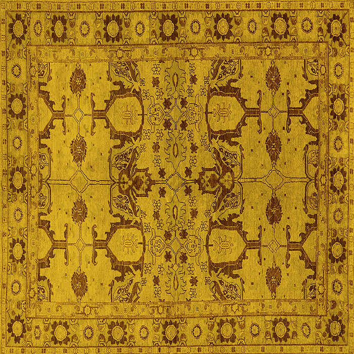 Square Oriental Yellow Industrial Rug, urb3041yw
