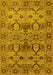 Machine Washable Oriental Yellow Industrial Rug, wshurb3041yw