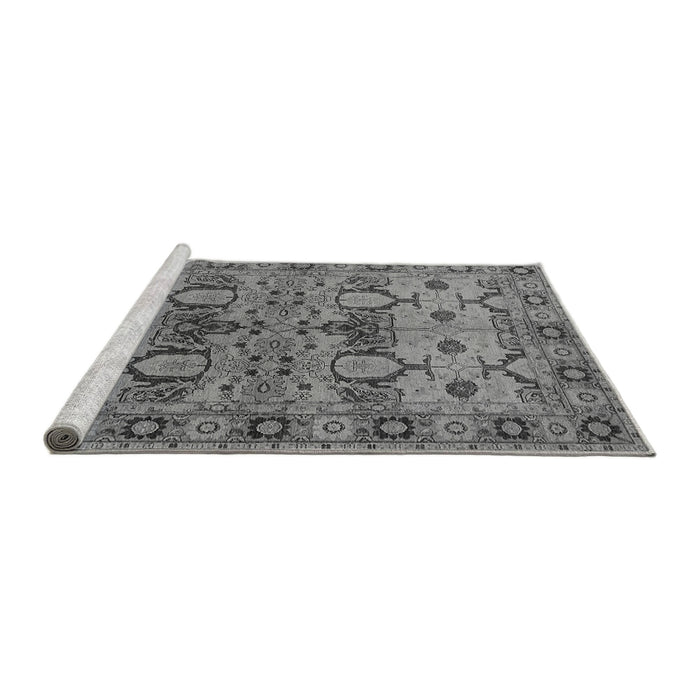 Sideview of Machine Washable Oriental Gray Industrial Rug, wshurb3041gry