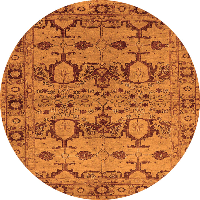 Round Oriental Orange Industrial Rug, urb3041org