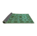 Sideview of Oriental Turquoise Industrial Rug, urb3041turq