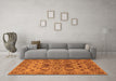 Machine Washable Oriental Orange Industrial Area Rugs in a Living Room, wshurb3041org