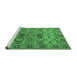 Sideview of Machine Washable Oriental Emerald Green Industrial Area Rugs, wshurb3041emgrn