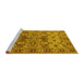 Sideview of Machine Washable Oriental Yellow Industrial Rug, wshurb3041yw