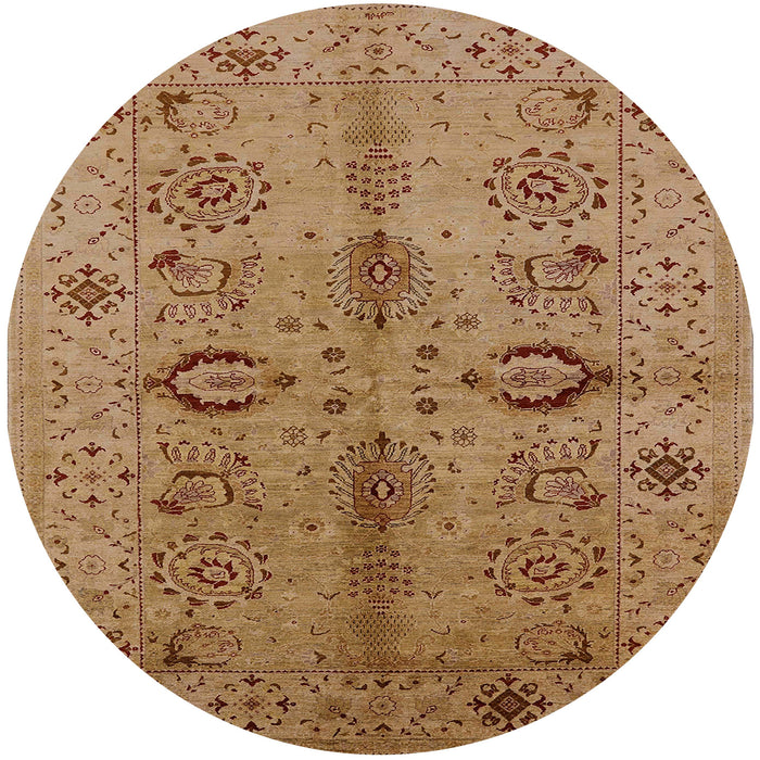 Round Machine Washable Industrial Modern Brown Sand Brown Rug, wshurb3042