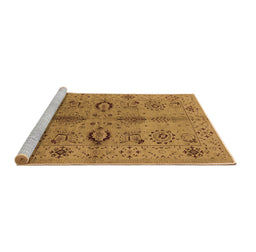 Sideview of Machine Washable Oriental Brown Industrial Rug, wshurb3042brn