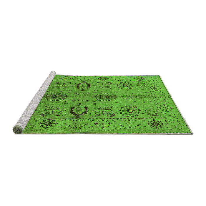 Sideview of Machine Washable Oriental Green Industrial Area Rugs, wshurb3042grn