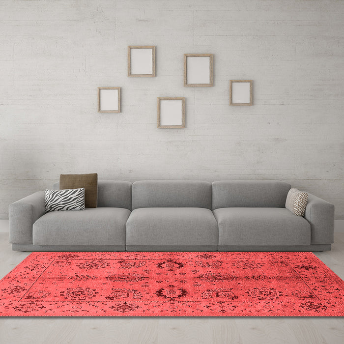 Industrial Red Washable Rugs