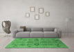 Machine Washable Oriental Emerald Green Industrial Area Rugs in a Living Room,, wshurb3042emgrn