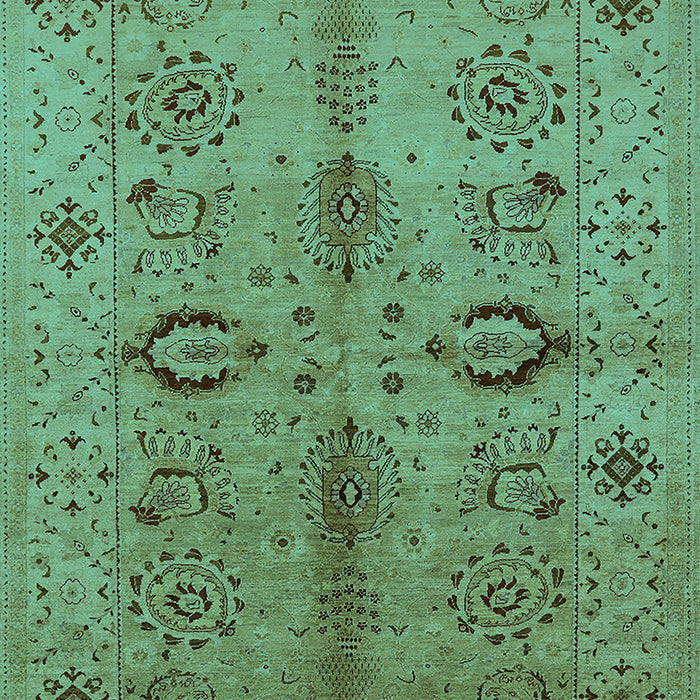 Machine Washable Oriental Turquoise Industrial Area Rugs, wshurb3042turq