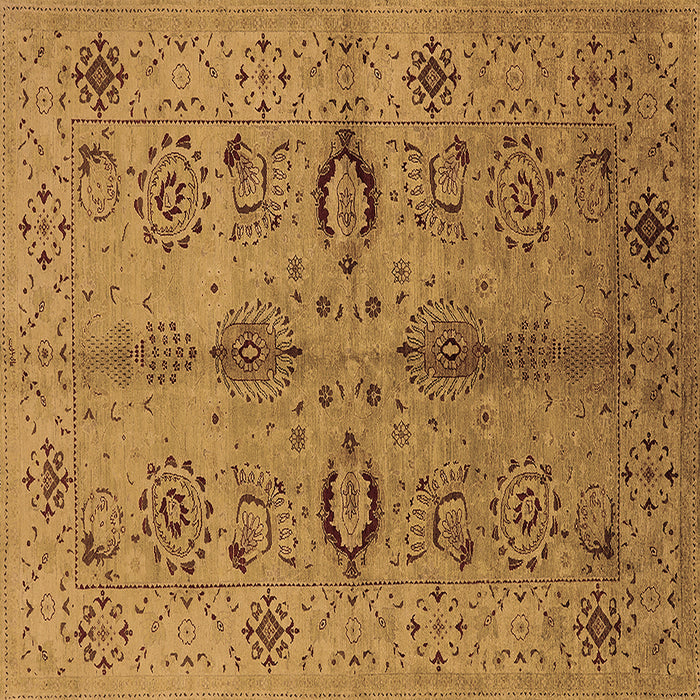 Square Oriental Brown Industrial Rug, urb3042brn