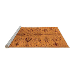 Sideview of Machine Washable Oriental Orange Industrial Area Rugs, wshurb3042org