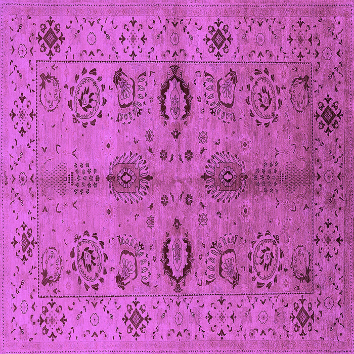 Square Machine Washable Oriental Purple Industrial Area Rugs, wshurb3042pur