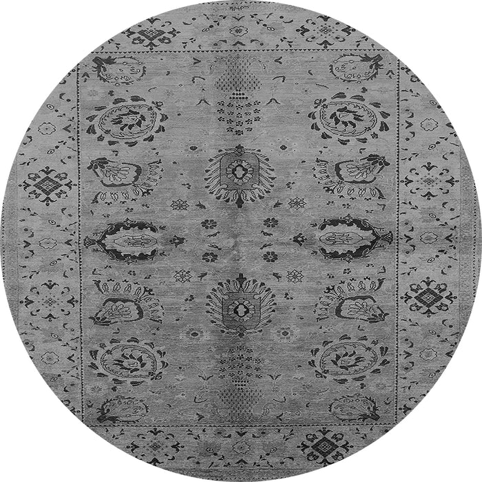 Round Oriental Gray Industrial Rug, urb3042gry