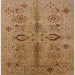 Square Mid-Century Modern Brown Sand Brown Oriental Rug, urb3042