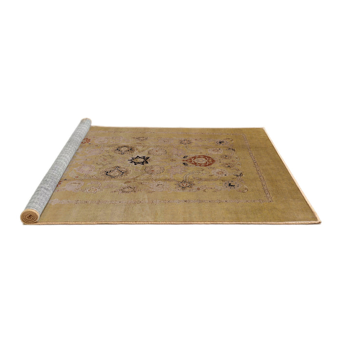 Sideview of Machine Washable Industrial Modern Brown Sand Brown Rug, wshurb3043