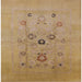 Square Mid-Century Modern Brown Sand Brown Oriental Rug, urb3043