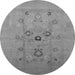 Round Oriental Gray Industrial Rug, urb3043gry