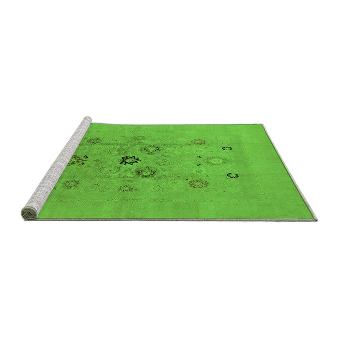 Sideview of Machine Washable Oriental Green Industrial Area Rugs, wshurb3043grn