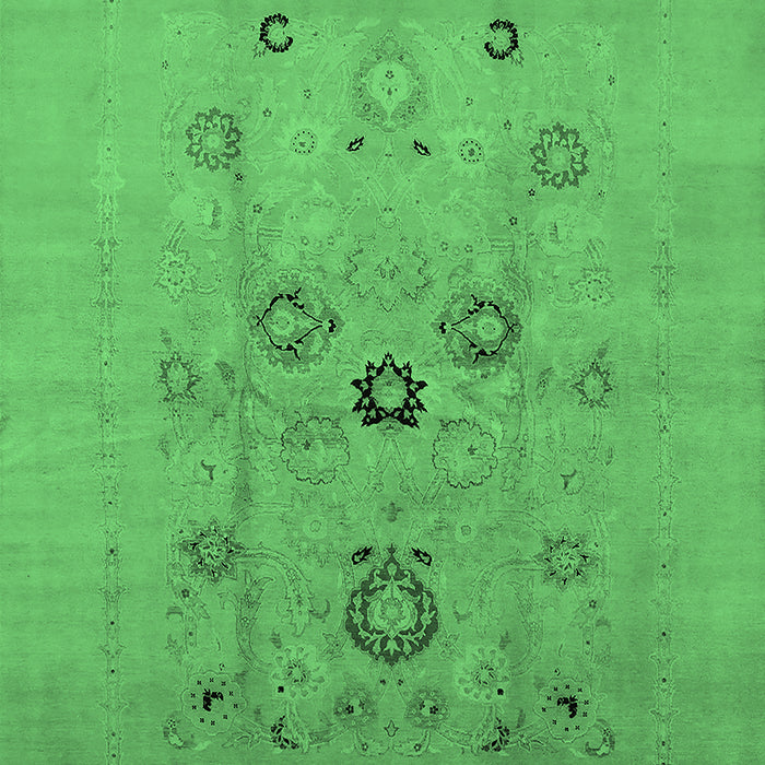 Machine Washable Oriental Emerald Green Industrial Area Rugs, wshurb3043emgrn