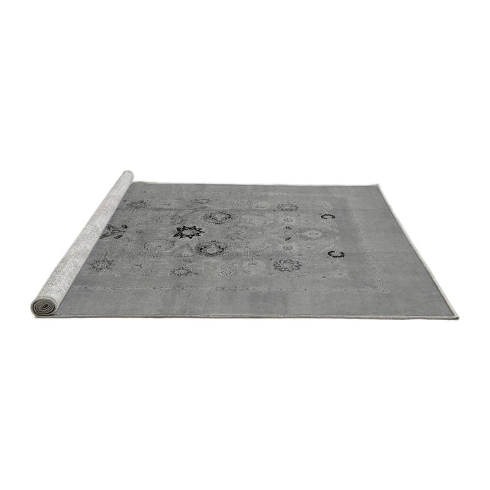 Sideview of Machine Washable Oriental Gray Industrial Rug, wshurb3043gry