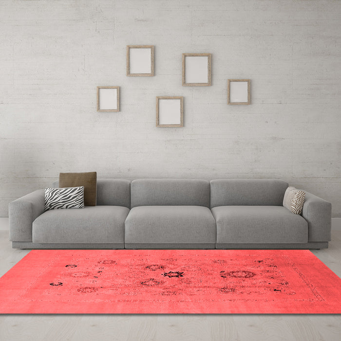 Industrial Red Washable Rugs