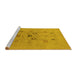 Sideview of Machine Washable Oriental Yellow Industrial Rug, wshurb3043yw