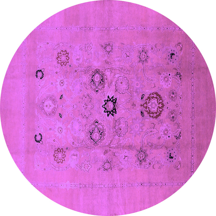 Round Oriental Purple Industrial Rug, urb3043pur