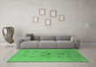 Machine Washable Oriental Emerald Green Industrial Area Rugs in a Living Room,, wshurb3043emgrn