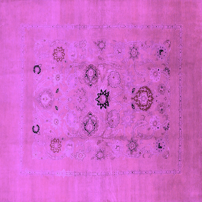 Square Machine Washable Oriental Purple Industrial Area Rugs, wshurb3043pur