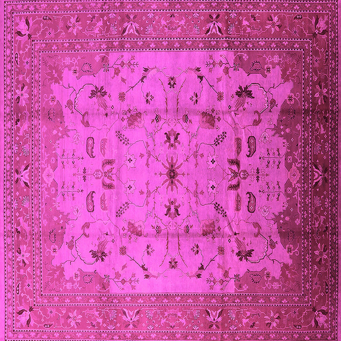 Square Machine Washable Oriental Pink Industrial Rug, wshurb3044pnk