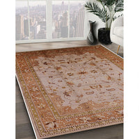 Mid-Century Modern Mahogany Brown Oriental Rug, urb3044