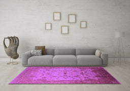 Machine Washable Oriental Purple Industrial Area Rugs in a Living Room, wshurb3044pur