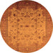 Round Oriental Orange Industrial Rug, urb3044org