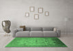 Machine Washable Oriental Emerald Green Industrial Area Rugs in a Living Room,, wshurb3044emgrn