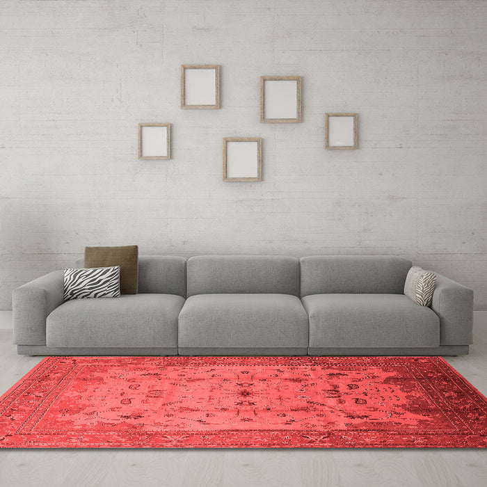 Industrial Red Washable Rugs