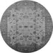 Round Oriental Gray Industrial Rug, urb3044gry