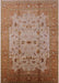 Mid-Century Modern Mahogany Brown Oriental Rug, urb3044