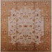 Square Mid-Century Modern Mahogany Brown Oriental Rug, urb3044