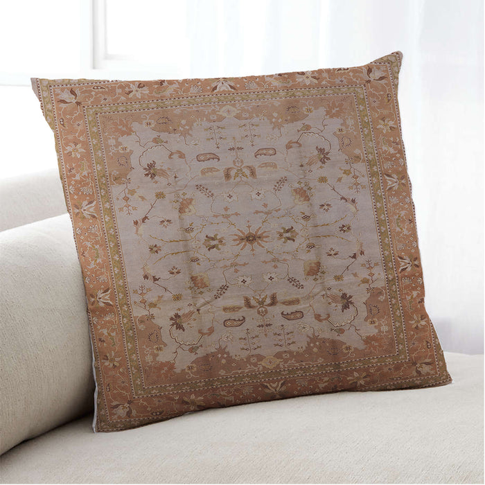 Lifestyle Image of Mid-Century Modern Urban Square Mahogany Brown Throw Pillow, 18 inch by 18 inch, pwurb3044