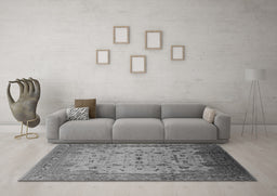 Machine Washable Oriental Gray Industrial Rug in a Living Room,, wshurb3044gry