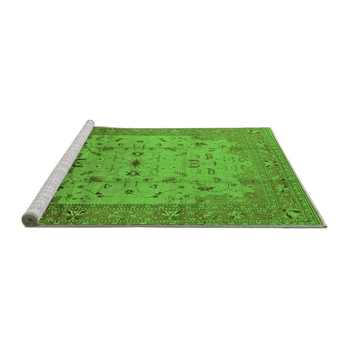 Sideview of Machine Washable Oriental Green Industrial Area Rugs, wshurb3044grn