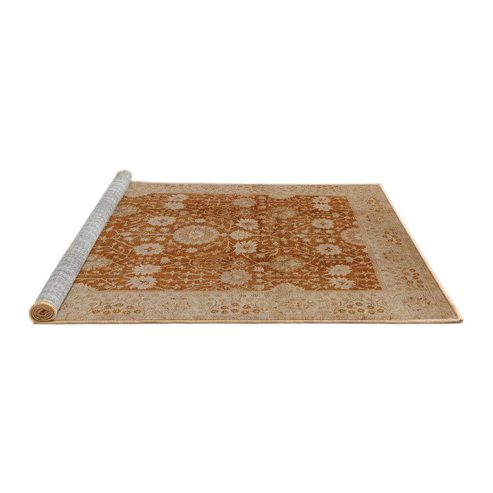 Sideview of Machine Washable Industrial Modern Brown Sand Brown Rug, wshurb3045
