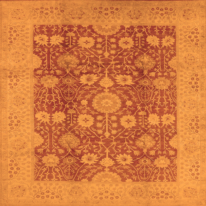 Square Oriental Orange Industrial Rug, urb3045org