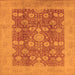 Square Oriental Orange Industrial Rug, urb3045org