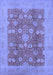 Machine Washable Oriental Blue Industrial Rug, wshurb3045blu