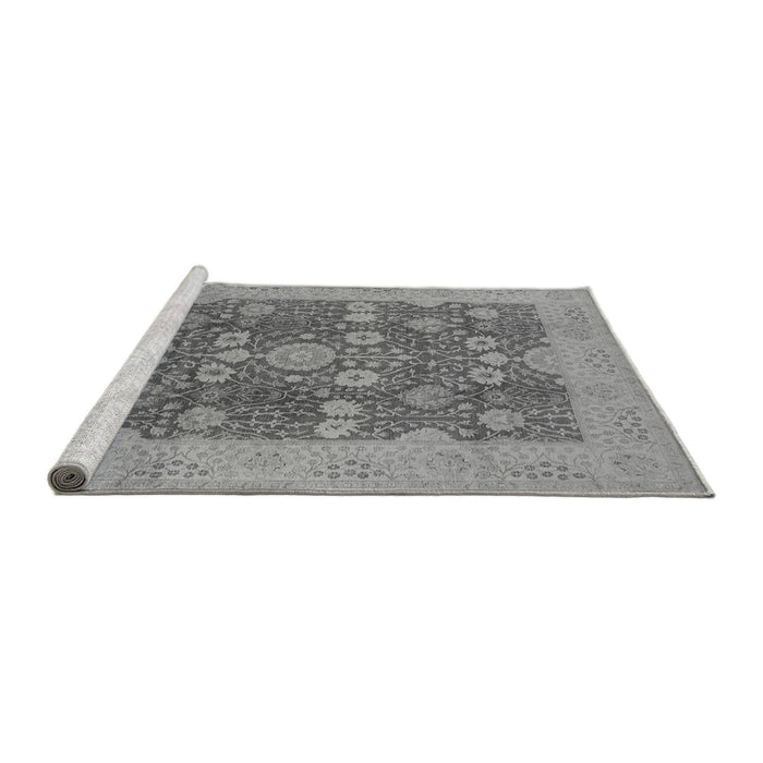 Sideview of Machine Washable Oriental Gray Industrial Rug, wshurb3045gry