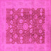 Square Machine Washable Oriental Pink Industrial Rug, wshurb3045pnk