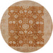 Round Mid-Century Modern Brown Sand Brown Oriental Rug, urb3045